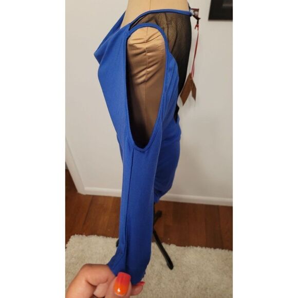 Sugar & Spice New w/ Tags Blue Top w/ Sheer Back Panel - Large - Picture 4 of 9